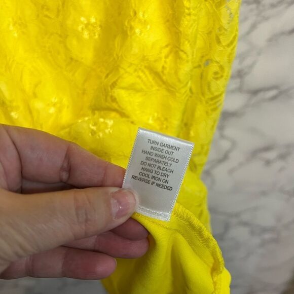NEW NORDSTROM NSR Yellow Lace Dress Size XL Sleeveless - Picture 5 of 6